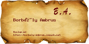 Borbély Ambrus névjegykártya
